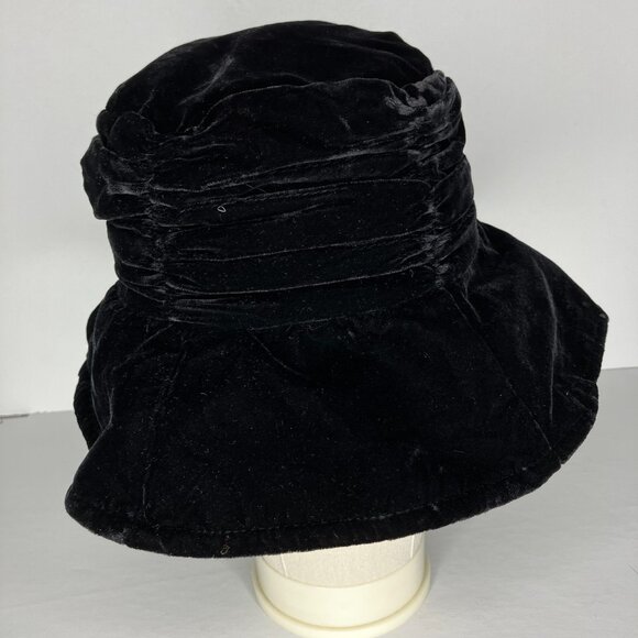 Hippie Boho Artsy Black Velvet Women's Hat Cap Whimsigoth Witchy Goth Grunge - Picture 2 of 8